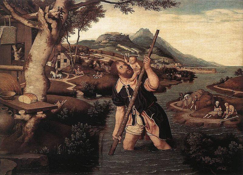  Hilly River Landscape with St. Christopher